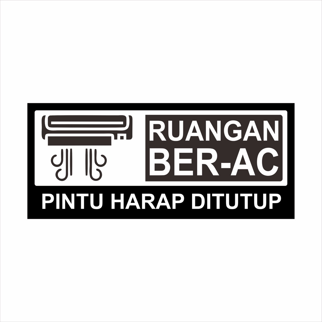 Papan Sign Ruangan ber-ac pintu harap ditutup 30x13cm Bahan Akrilik Bukan Sticker