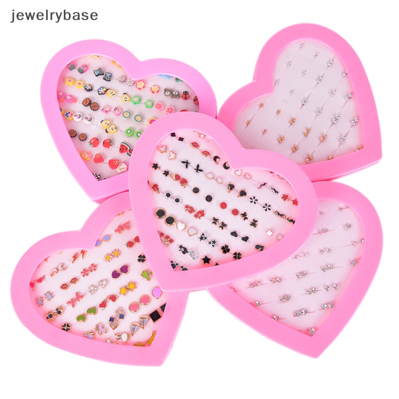 [jewelrybase] Handmade Mix Style Buah Bunga Clay Stud Earrings Set Anak Anting Perhiasan Butik