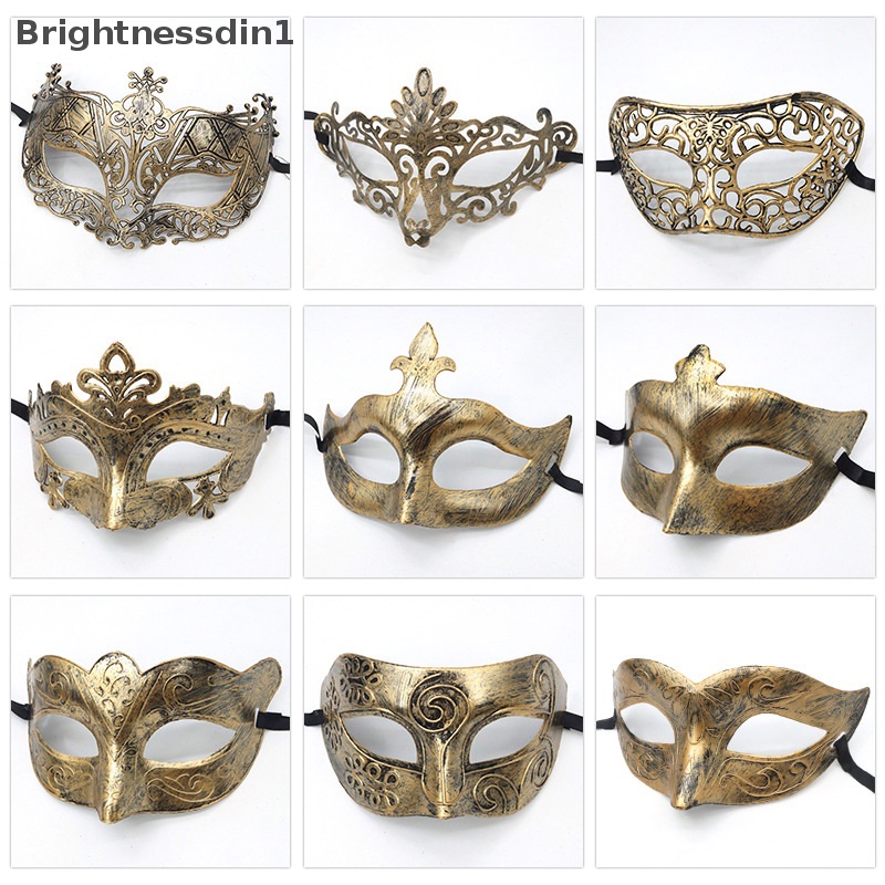 [Brightnessdin1] 1pc Topeng Masquerade Topeng Pesta Kostum Halloween Wanita Pria Fancy Dress Butik