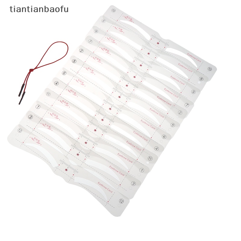 [tiantianbaofu] 12 Pcs Silikon Stiker Alis Alis Template Sariawan Artefak Makeup Alat Butik