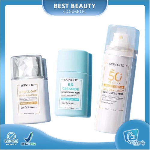 ★ BB ★ SKINTIFIC Sunscreen SERIES | All Day Light Sunscreen Mist - Sunscreen Ultra Light Serum - 5X Ceramide Serum Sunscreen - SPF50 PA++++ | TnT Beauty Shop