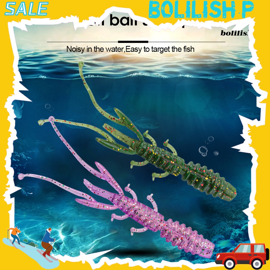 Bo-20pcs Umpan Udang Lembut Simulasi Menarik Memikat 8cm/1.8g Memancing Umpan Umpan Pelampung Jig Wobbler Alat Pancing