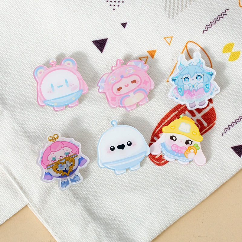 Kartun Kartun Kartun Bros Akrilik Lencana ins Gaya Lucu Perhiasan Tas Sekolah Liontin Pesta Bros