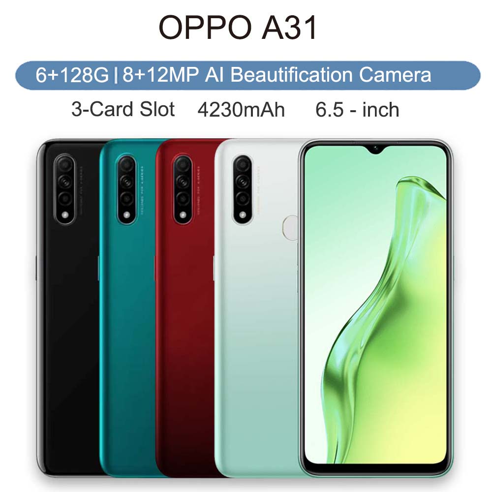 HP OPPO A31 RAM 6 128 GB Murah Handphone Smartphone 6.5 Inches 8MP+12MP Kamera