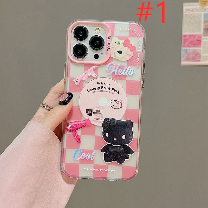 Lovely Hello Kitty Skin Feel Soft Case HP iP iPhone 12 13 14 Pro Max 11 Woman Girl FTD Casing Apple