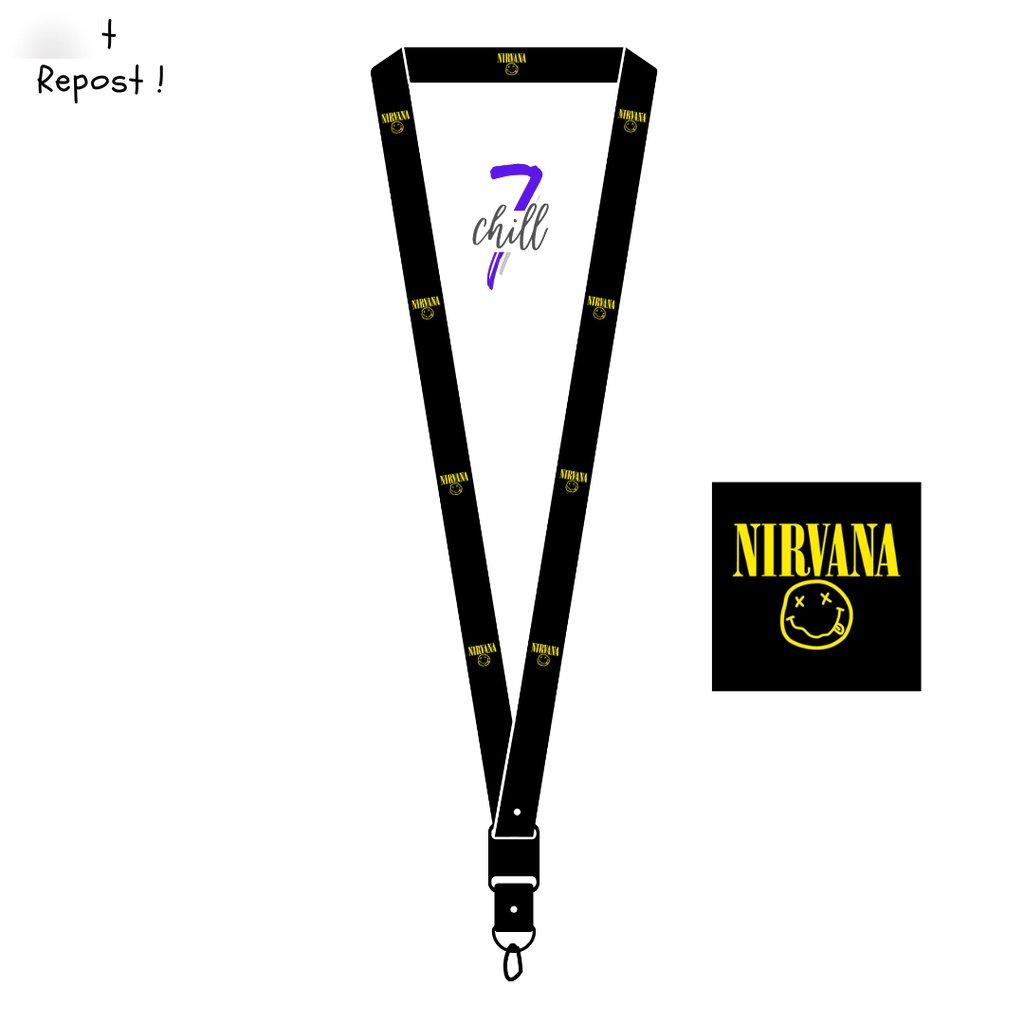 

Lanyard Nirvana ID Card Custom Band Distro Tali Gantungan Pods Name Tag Kartu Nama