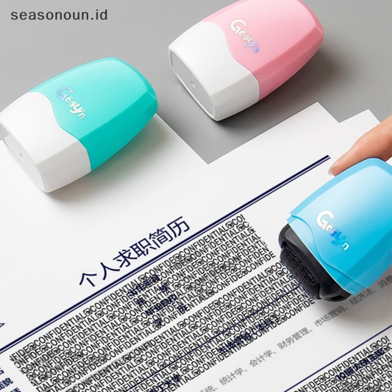 Seasonoun Roller Stamp Messy Code Security Stamp Perlindungan Pencurian Identitas Tinta Sendiri.