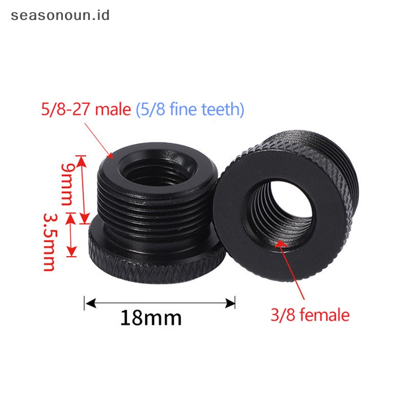 Seasonoun Microphone Stand Konversi Sekrup 3per8 Female to 5per8 Male Screw Thread Adapter.