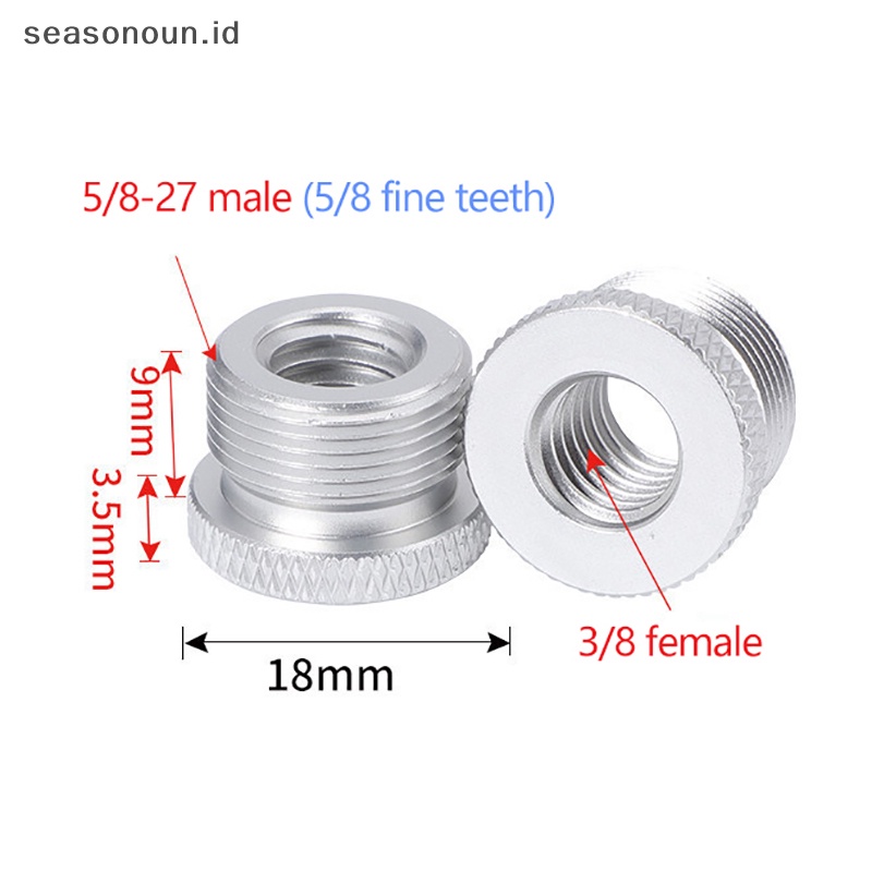 Seasonoun Microphone Stand Konversi Sekrup 3per8 Female to 5per8 Male Screw Thread Adapter.