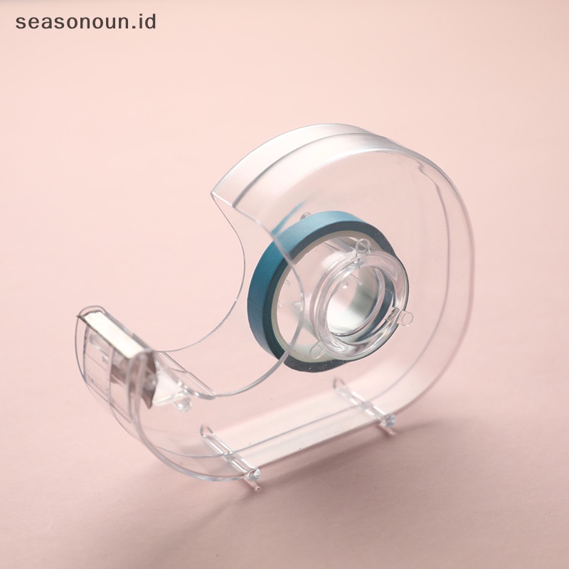 Seasonoun Random Color Tape Dispenser Cutg Dispenser Selotip Siswa Alat Tulis Akrilik.