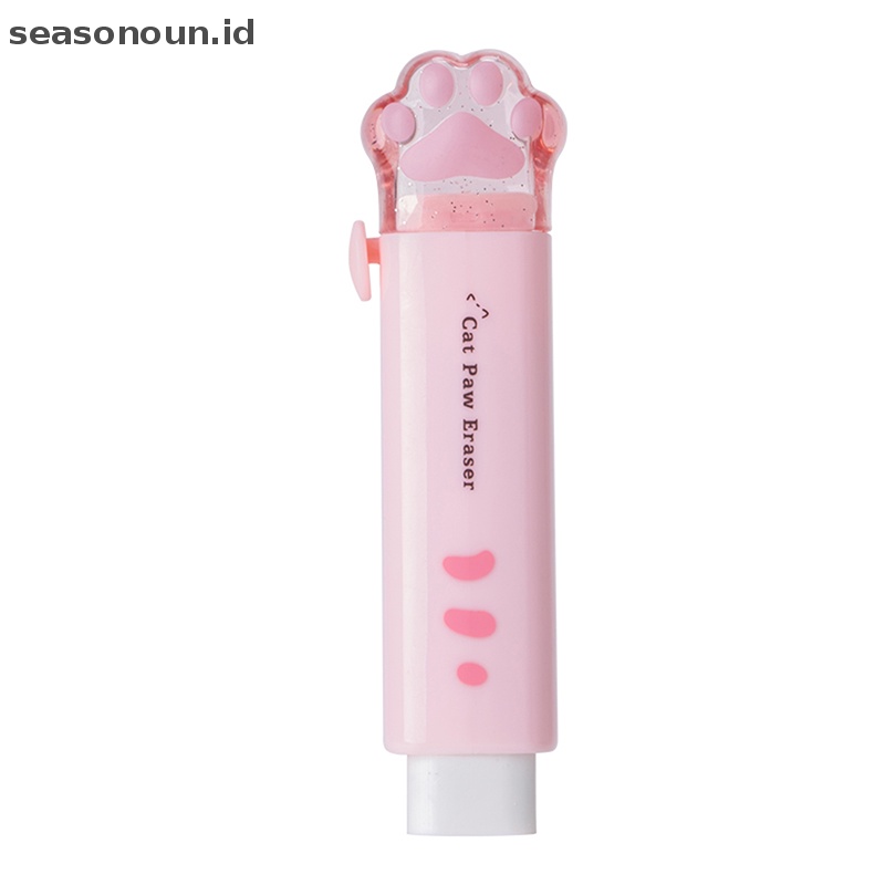 Seasonoun Kawaii cat claw Pencil Eraser Dorong Tarik Eraser Gambar Profesional Paing Potong.