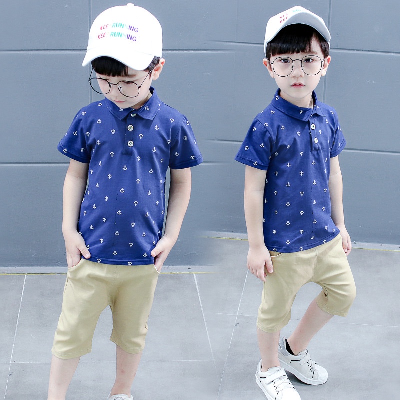 SETELAN ANAK LAKI LAKI MOTIF JANGKAR CELANA CHINO IMPORT