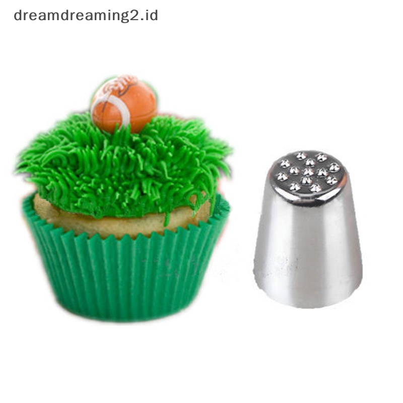 (drea) Mode Baru Rumput Rambut Icing Piping Nozzle Kue Cupcake Decorag Tip Tools//