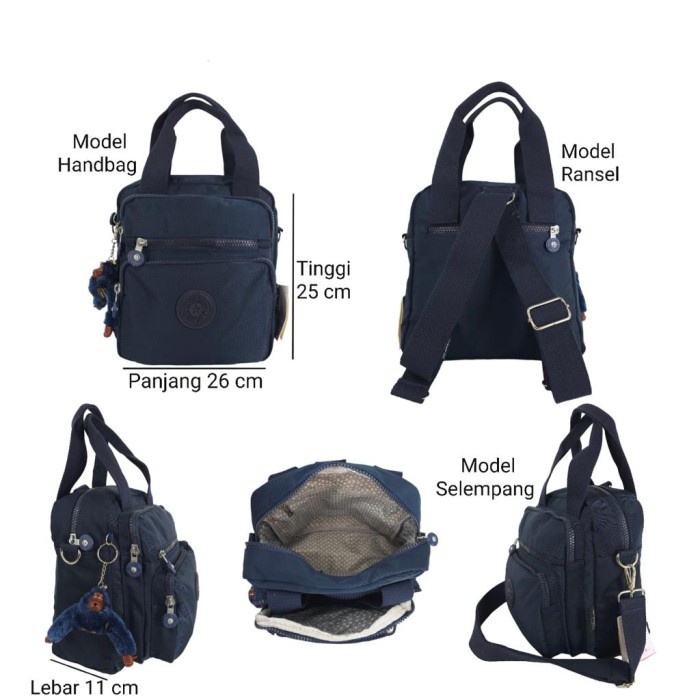 RANSEL KIPLING 3IN1 3058 Multifungsi Wanita   - soft pink