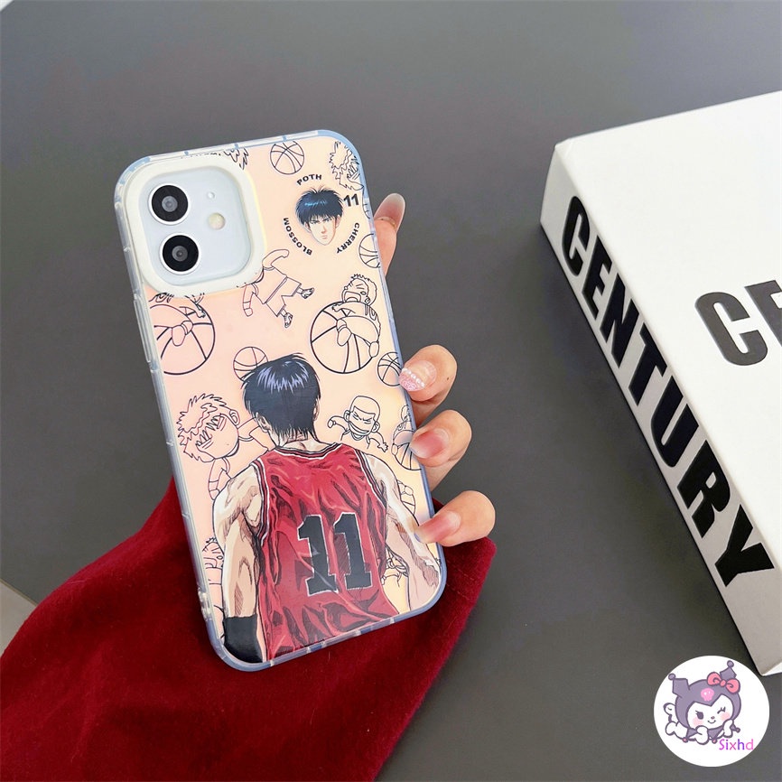 IPHONE Kompatibel Untuk Iphone11 14 13 12 Pro Max8 7Plus X Xs Xr Xs Max SE 2020 Mode Tinggi Kartun Slam Dunk Perlindungan Lensa Gradien Laser Casing Ponsel Lembut TPU Anti Jatuh Cover XJJJJ