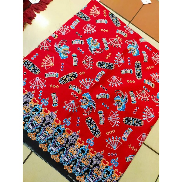 bahan batik katun papua. batik halus motif papua meteran.
