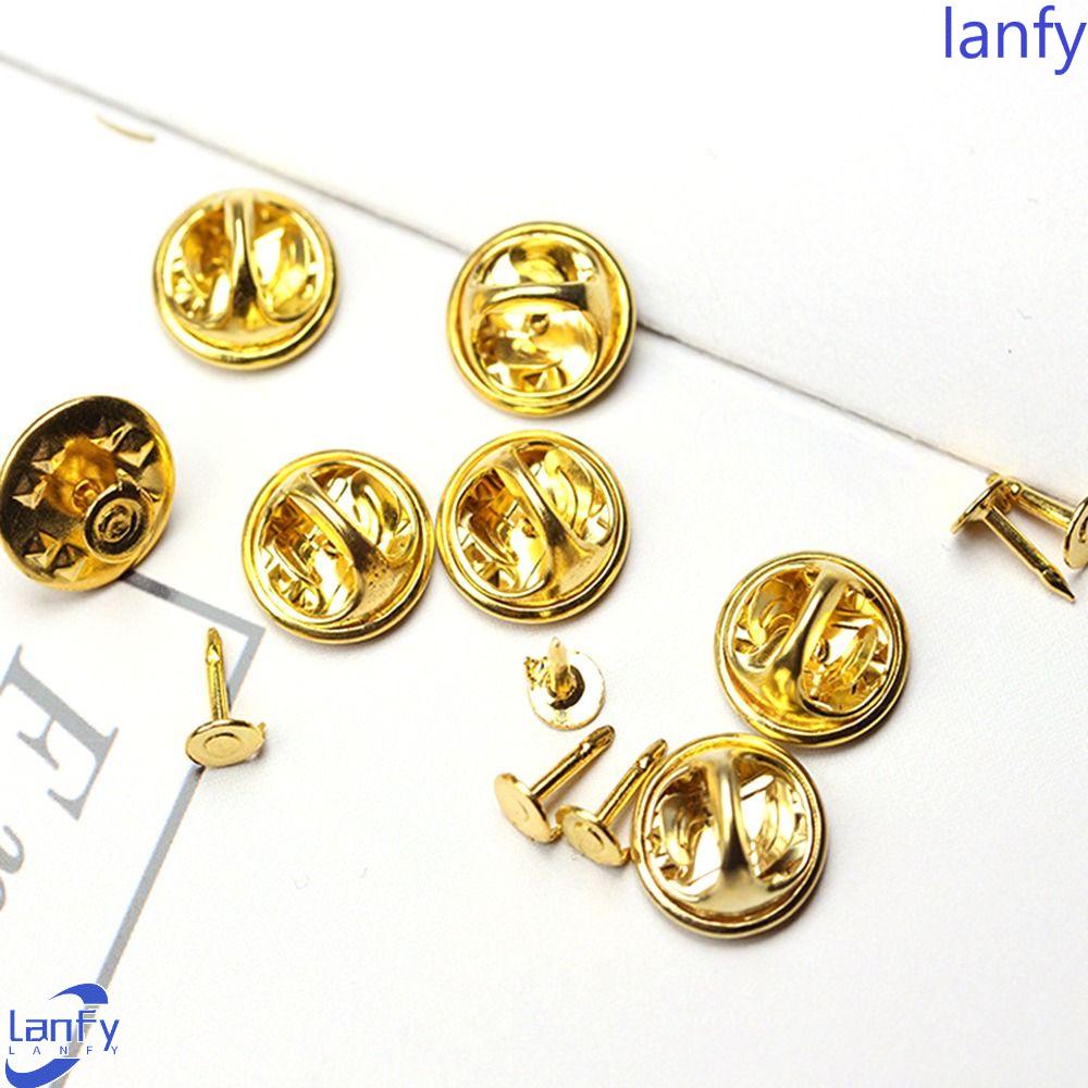 Lanfy Pin Kopling Kupu-Kupu Handmade Pengganti Logam Pin Backings