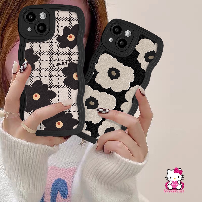 Wavy Edge Soft Casing For Infinix Hot 9 12 11 10 Play Hot 20s 11s 10s 20 12i 9 Pro 8 10 10Lite 12 Note 12 G96 10 Pro Smart 5 6 4 Plus Fashion Retro Plaid Flower Cover