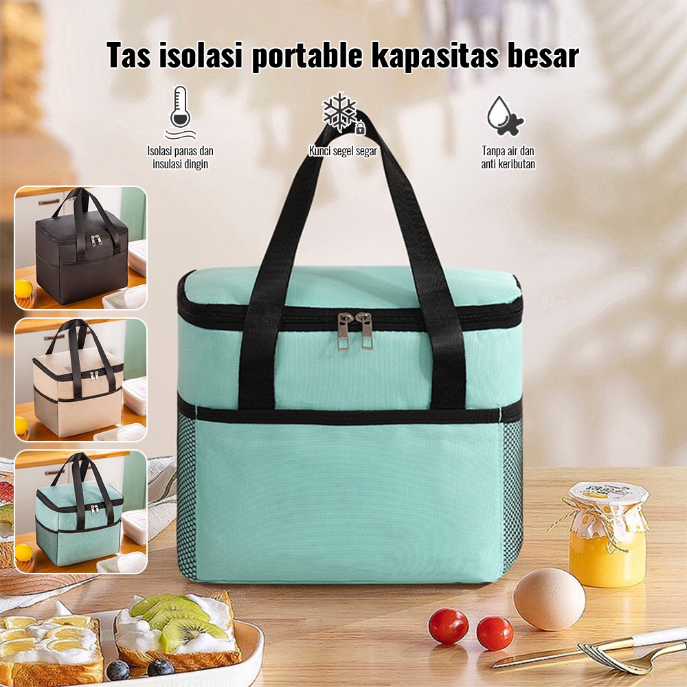 Tas Kotak Makan Siang Kain Oxford Tebal Bekal Anak Bekal Aluminium Foil Tas