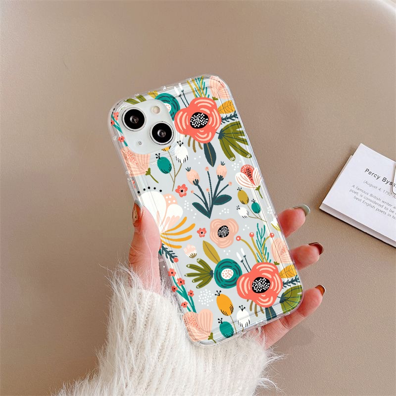 Casing Bunga Kartun Untuk Vivo Y11 Y12 Y15 Y17 Y12S Y12A Y20 Y20S Y21 Y21A Y21G Y21S Y33 Y33S Y33T Y3S Y90 Y91 Y91C Y91i Y95 Y70 Y1S V21 V255G X8 Lite Airbag Shockproof Cover