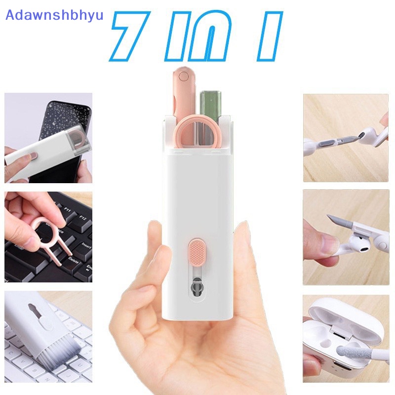 Adhyu 1Set 7-in-1 Sikat Pembersih Keyboard Komputer Kit Earphone Sikat Pembersih Debu ID