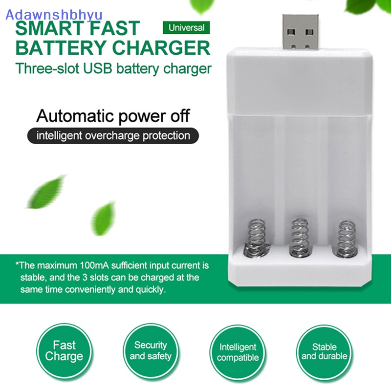 Adhyu 3slot AAA/AA Charger USB Fast Charging Adapter Cas Colokan Isi Ulang ID