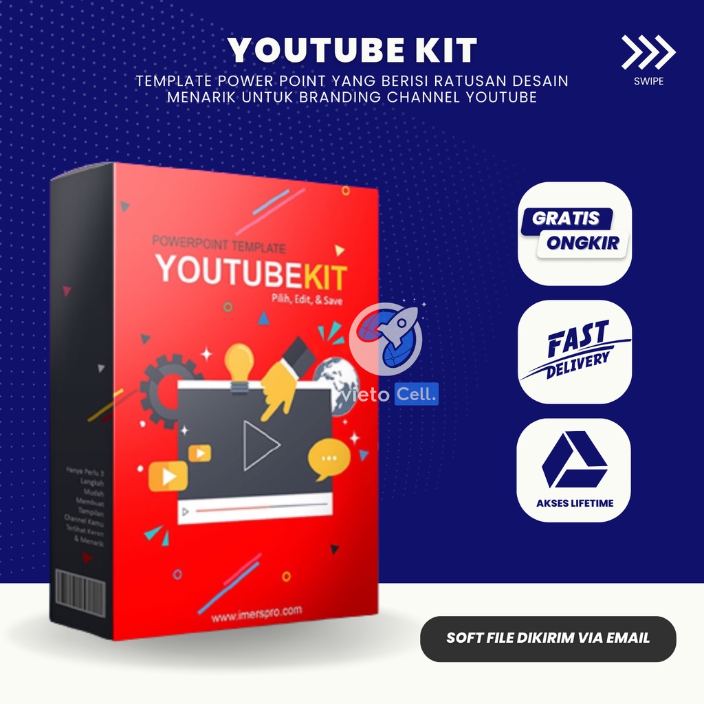 YOUTUBE KIT - Desain Powerpoint Template Layanan Digital Vieto Cell