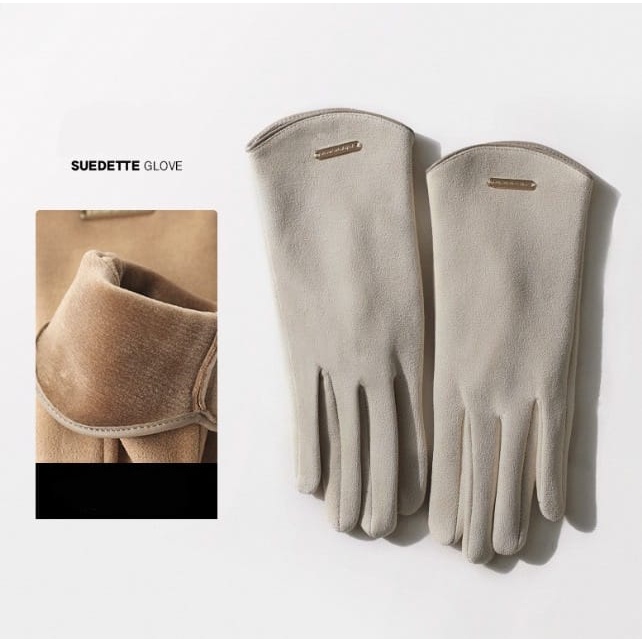 IMPORT SUEDETTE WOMAN WINTER GLOVES FASHION SARUNG TANGAN WANITA MUSIM DINGIN