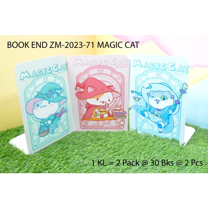 

penahan buku atau stand book motif magic cat isi 2 pc -Zilong