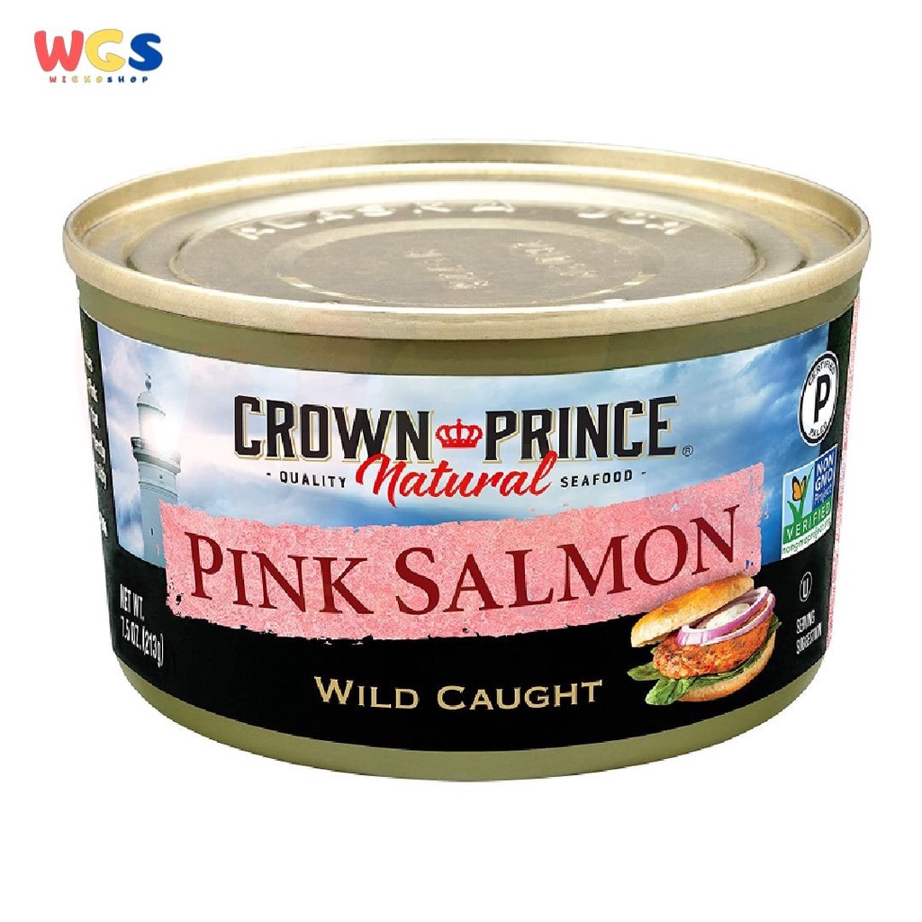 Crown Prince Natural Pink Salmon Wild Caught Non GMO 7.5oz 213g