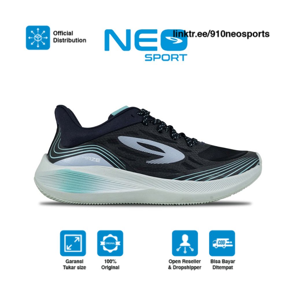 910 Sepatu Lari Haze Vision 1.0 - Biru tua/Abu/Hijau