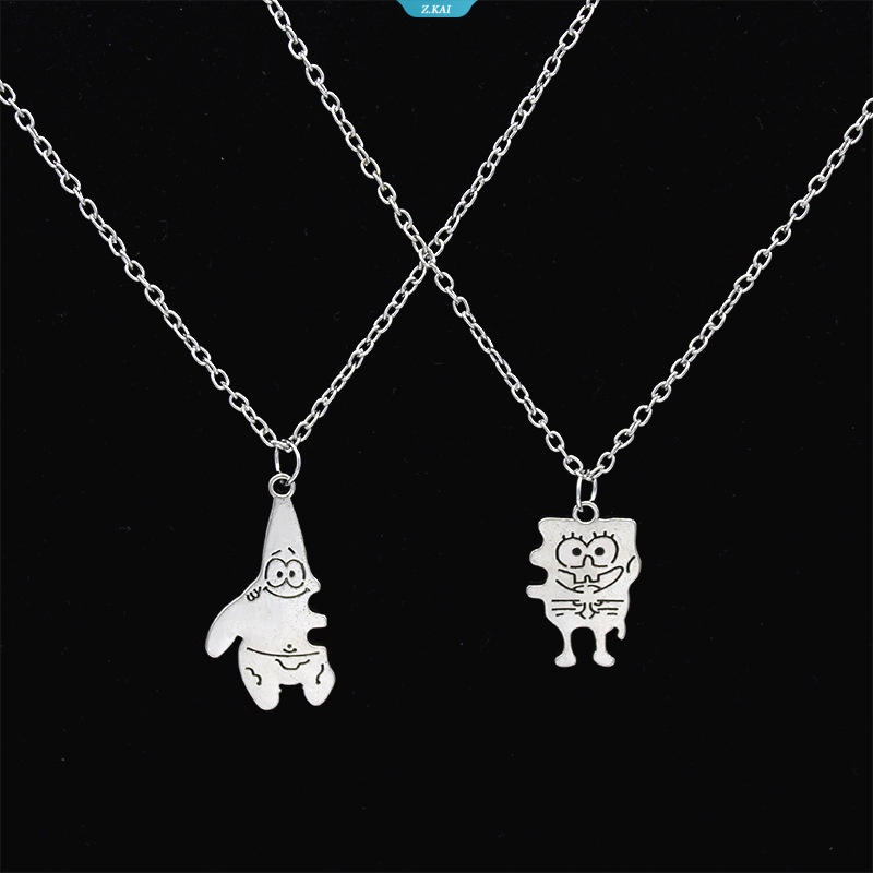 Kawaii Spongebob Squarepants Aksesoris Kalung Patrick Star Anime Lucu Kecantikan Pasangan Pacar Kalung Mainan Untuk Hadiah Anak Perempuan [ZK]