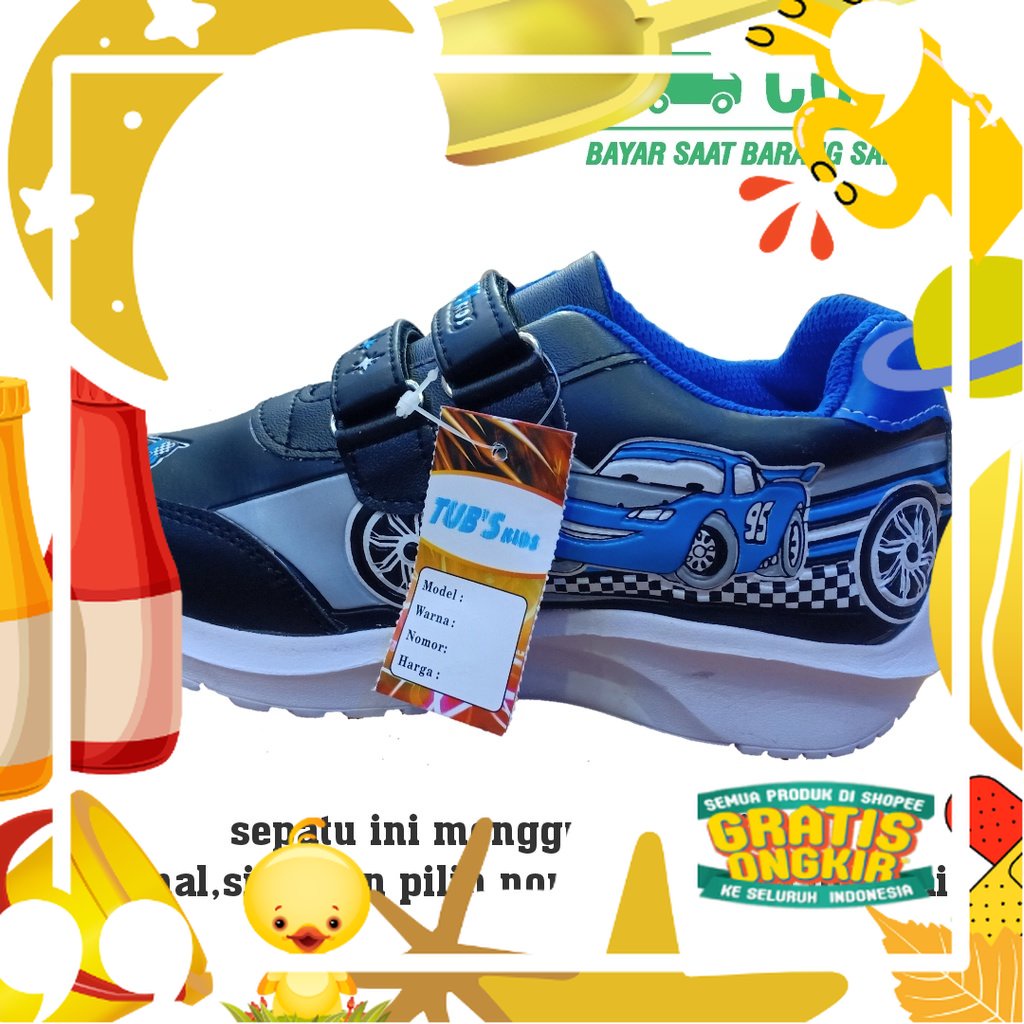 Sepatu Anak Laki Laki Karakter Mobil Boboiboy Sepatu Anak Laki Laki MurahWarna Merah Biru Umur Usia 