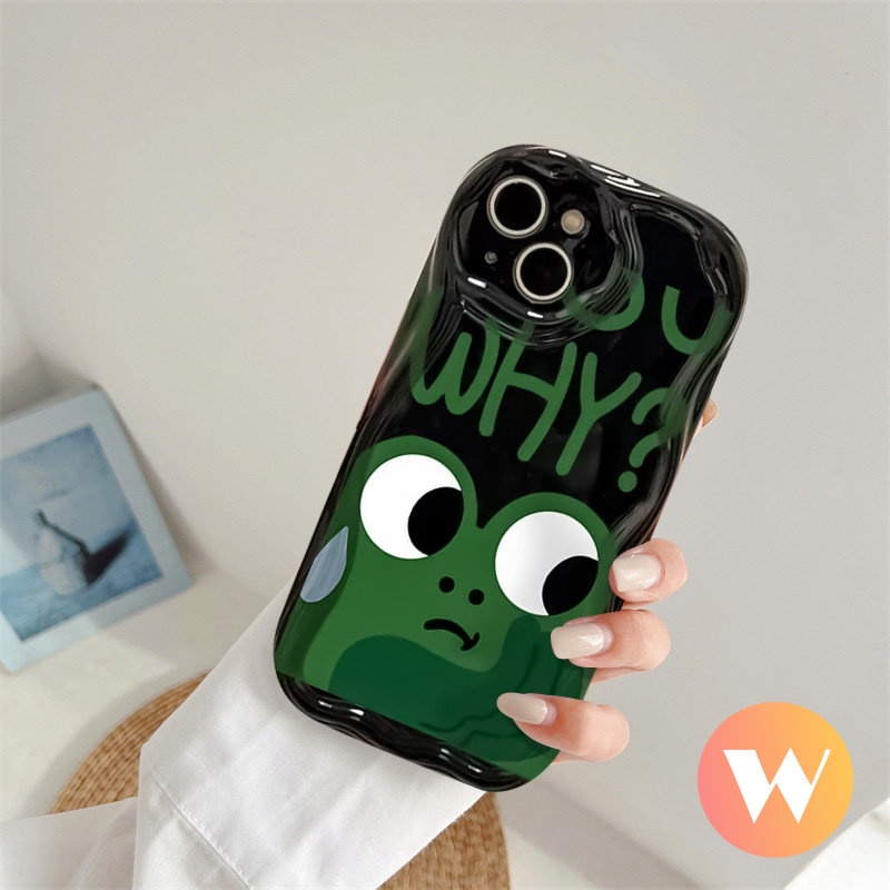 IPHONE Monster Kecil Baru 3D Wavy Curved Edge Soft Tpu Lovers Cover Kompatibel Untuk Iphone7 8 Plus 6s 6x XS Max SE 2020 11 12 13 14 Pro Max XR Pasangan Kartun Lucu Cute Frog Case