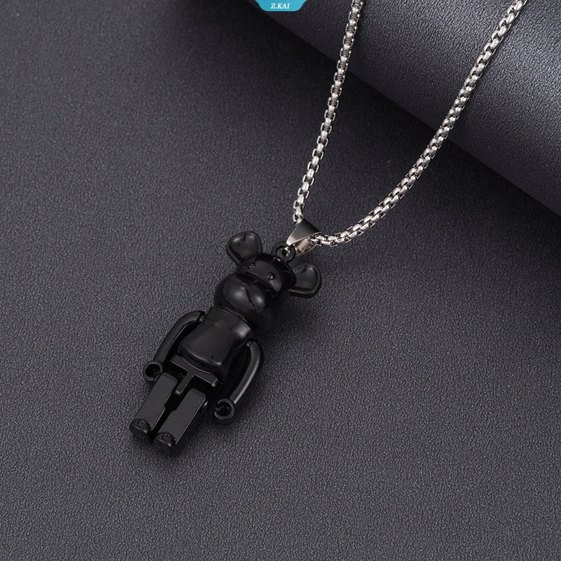 Warna Beruang Kekerasan Kalung Baja Titanium Perempuan Niche Hip-hop Ins Pasang Liontin Joker Sederhana Rantai Sweater Panjang [ZK]