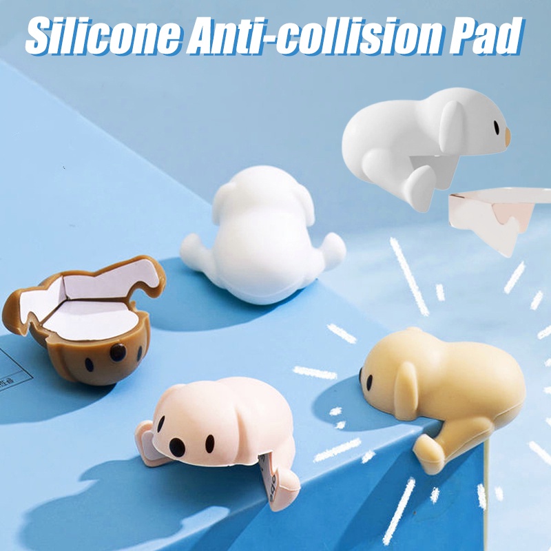 Kartun Lucu Bentuk Beruang Bayi Pengaman Pelindung Tepi Silikon Lembut Anak-Anak Sudut Meja Anti-Tabrakan Pad Anak Furniture Tajam Pinggir Bumper Guard