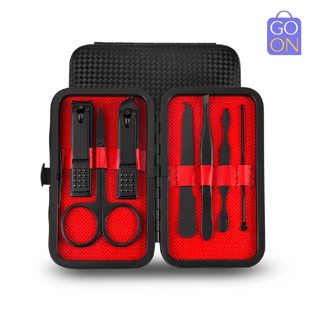 Manicure &amp; Pedicure Set Merah Hitam 7pcs - 18pcs | Set Gunting Kuku - Perawatan Kuku
