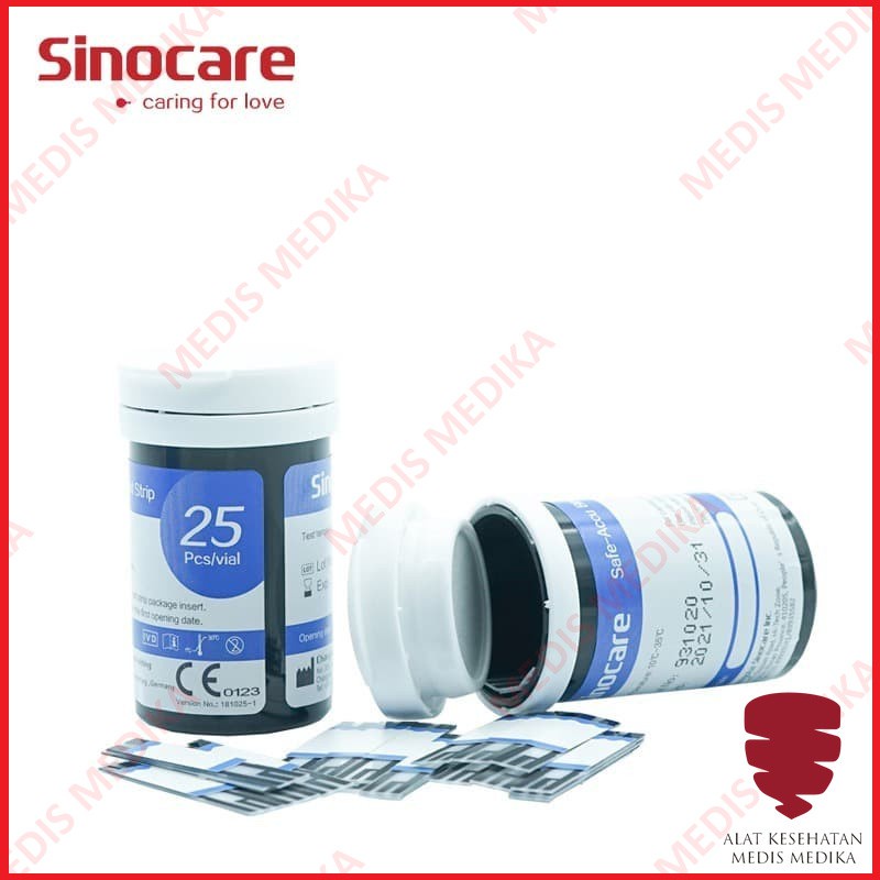 Strip Cek Gula Darah Sinocare Safe-Accu Test Uji Glucose Refill Isi 50