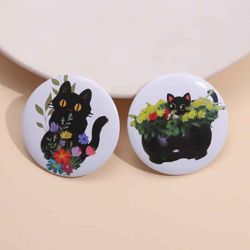 44mm Anime Peripheral Series Tinplate Badge Hewan Kucing Lucu Bros Hadiah Untuk Teman Aksesoris Pakaian