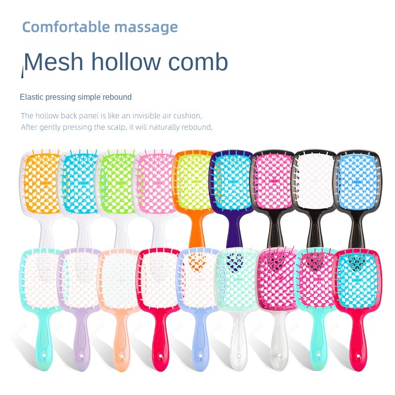 Fashion Fluffy Air Cushion Sikat Rambut Pijat Kulit Kepala/Tahan Lama Kualitas Tinggi Plastik Berongga Air Cushion Sisir/Wanita Perempuan Styling Alat/DIY Hairdressing Halus Perlengkapan Rambut