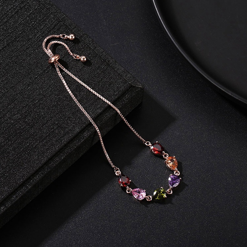 Gelang Tenis Berlian Mewah Untuk Wanita Multicolor Bangle Gaya Korea Rantai Tangan Kristal Perhiasan Fashion Zirconia Aksesoris