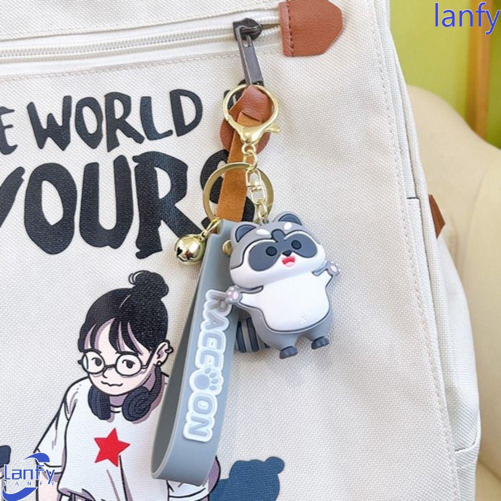 Lanfy Rakun Gantungan Kunci Hadiah Fashion Hewan Lucu Kawaii Earphone Case Ransel Dekorasi