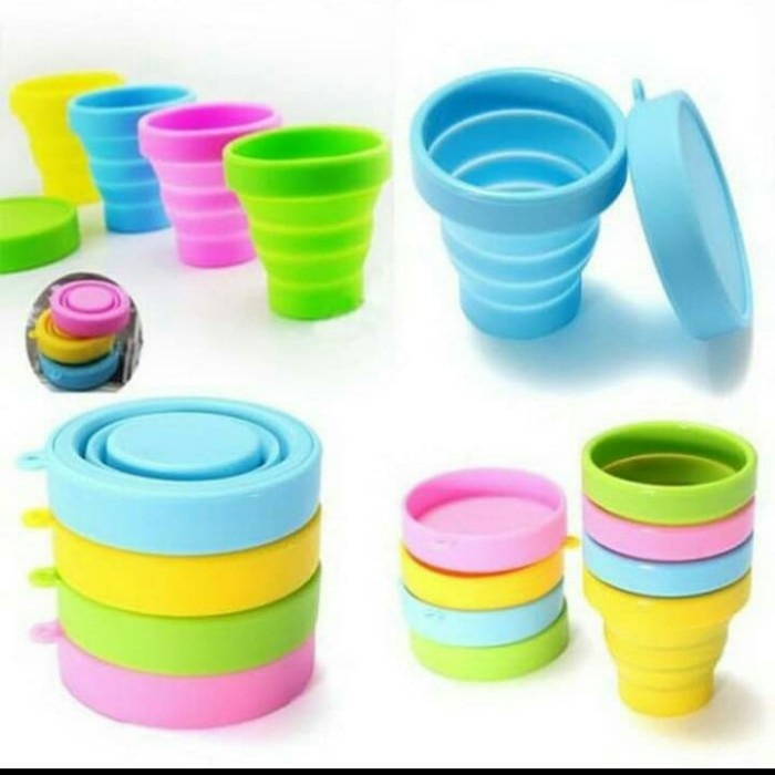 Cangkir Portable Gelas Travel Cup / Gelas Lipat Silikon