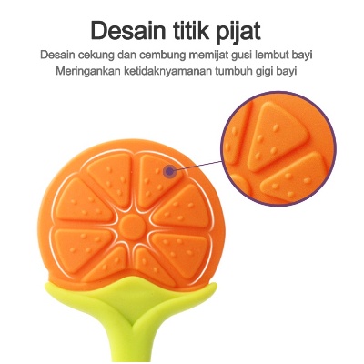 BAJ Teether Bayi Bentuk Buah Mainan Gigitan Bayi Bahan Silikon BPA Free SS238