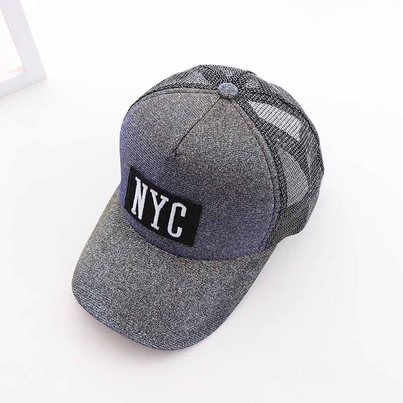 Topi Baseball Pria Wanita Distro Polos Logo NYC Kain Glitter Warna Trucker Hat Gaya Casual Import BSAS