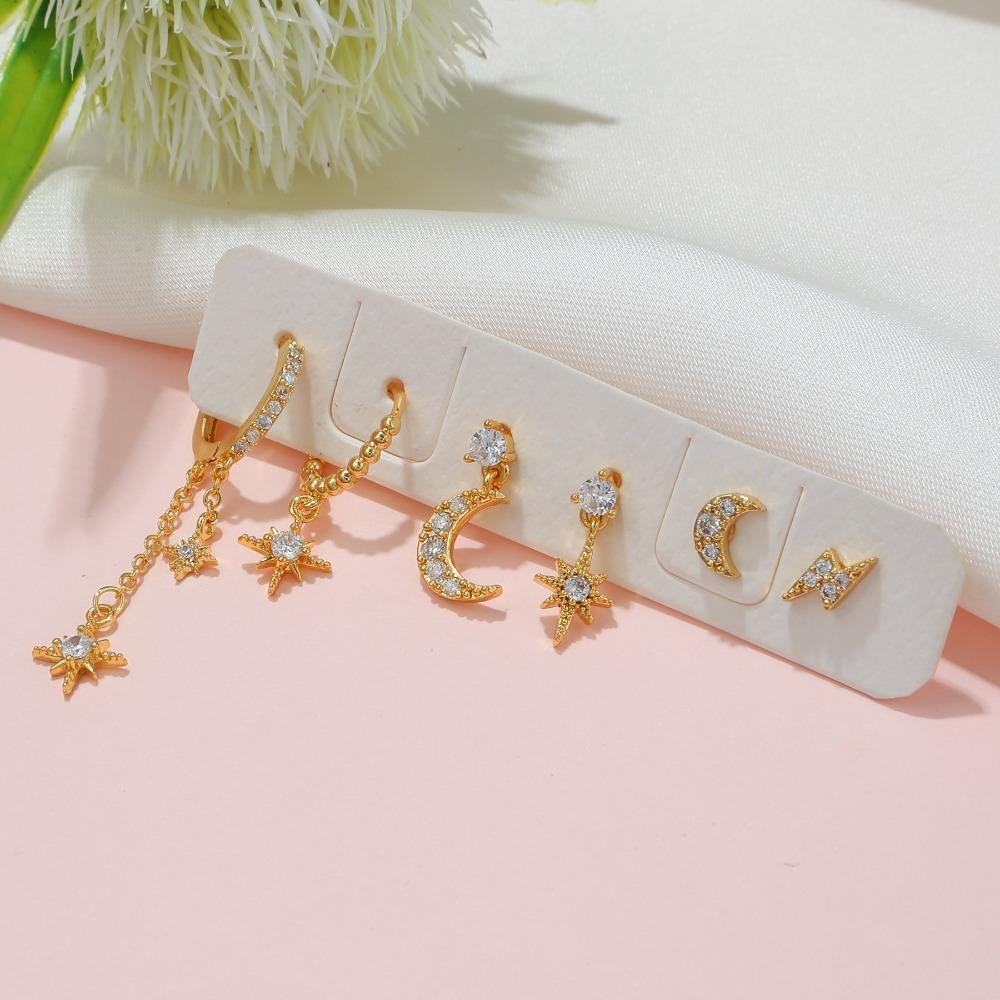 TOP Rantai Hoop Anting Fashion Wanita Tindik Liontin Anting Tulang Rawan