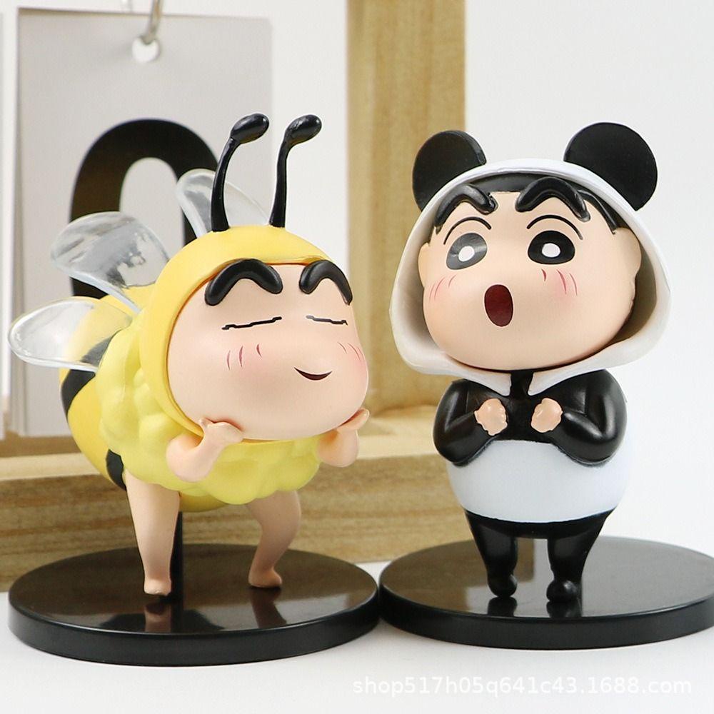 【 ELEGANT 】 Crayon Shin-Chan Anime Figure 6 Pcs Pvc Hadiah Ulang Tahun Peripheral Toy Dekorasi Kue Crayon Figure Toys