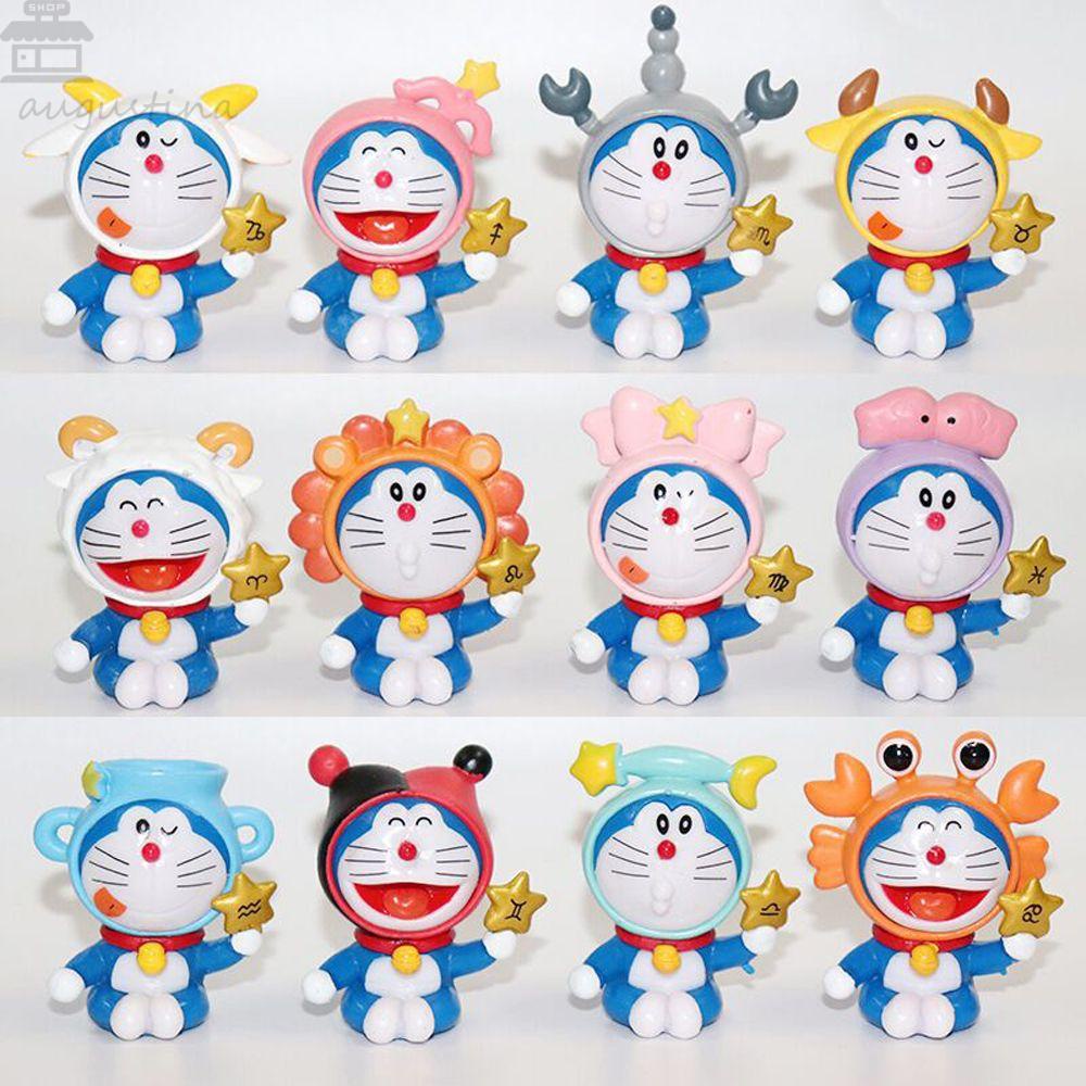 Agustina Doraemon Action Figure Kawaii Lucu Q Version PVC Figure Mainan Anak Ornamen Tokoh Anime