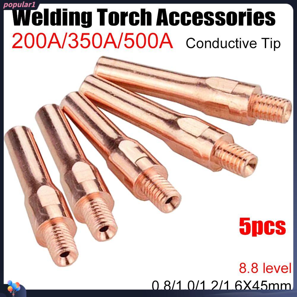 Populer 5pcs Welding Torch Ujung Konduktif Perakitan Las Solder Perlengkapan Set Konsumsi 200A/350A/500A