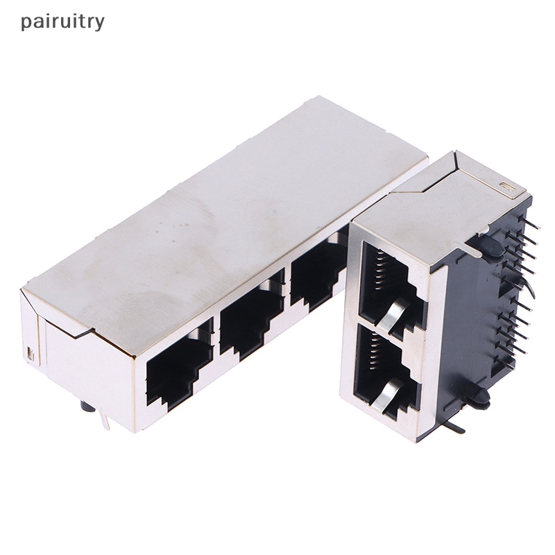 Prt 1x2 /4/6 /8 Port 59 8 Port Series Susun Female RJ45 Jaringan Eterna LAN PCB Socket Connector Jack PRT